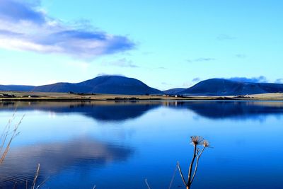 Scenic view of lake at countryside