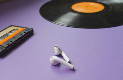 High angle view of toy on table