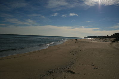 Scenic view of beach against sky