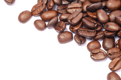 High angle view of coffee beans