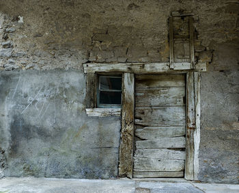 Old built structure against the wall