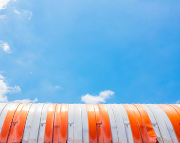 Low angle view of building against blue sky