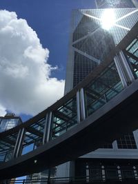 Low angle view of modern building against sky