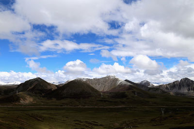 Scenic view of mountains against sky