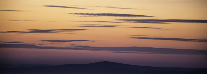 Scenic view of dramatic sky during sunset