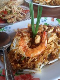 High angle view of meal served in plate