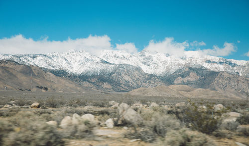 Scenic view of mountains against sky