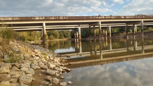 Bridge over river against sky