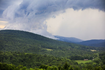 Storm clouds over the green mountains near woodstock, vermont.