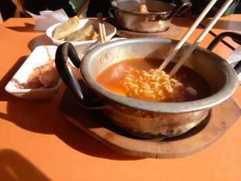 Close-up of soup in bowl