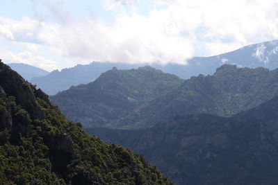 Scenic view of mountains against sky