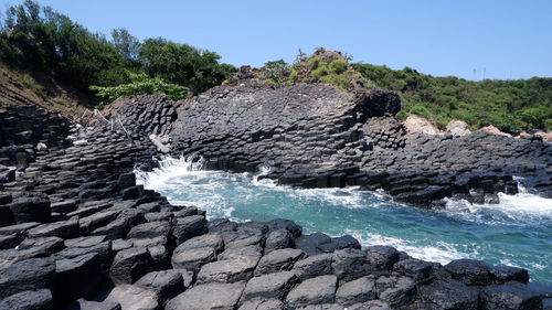 Basalt columns in vietnam