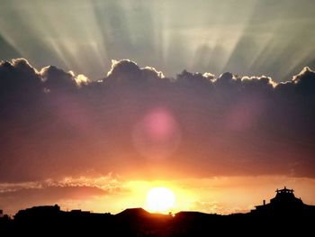 Silhouette of landscape at sunset