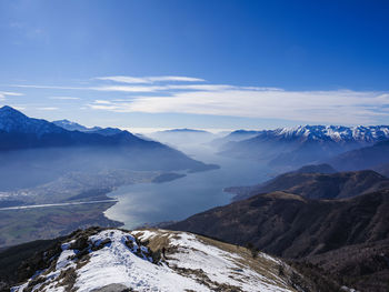 Landscape of lake como from mount berlinghera