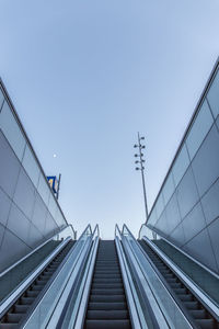 Low angle view of modern building against clear sky