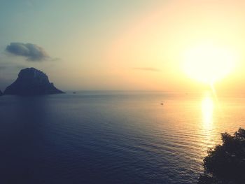 Scenic view of sea at sunset