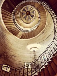 Low angle view of spiral staircase