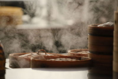 Close-up of food on table