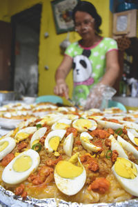 View of food on table