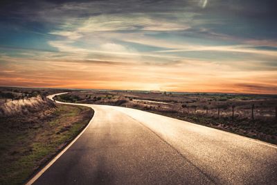 Country road at sunset