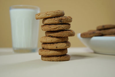 Close-up of cookies on table