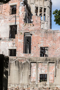 Low angle view of ruined building