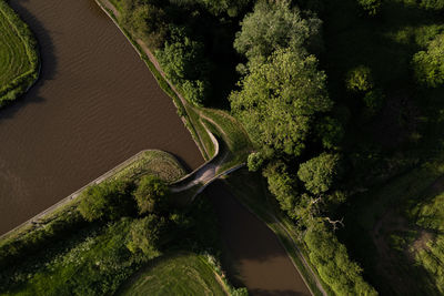 High angle view of road