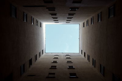 Low angle view of buildings against clear sky