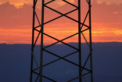 Silhouette built structure against sky during sunset