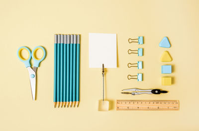 Directly above shot of objects on table