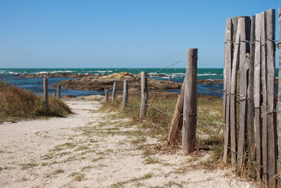 Scenic view of pathway to the beach