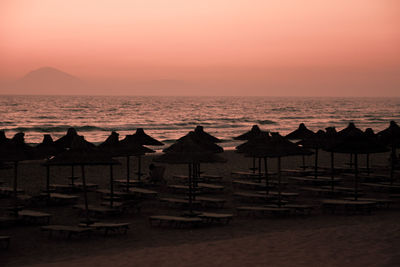 Scenic view of sea at sunset