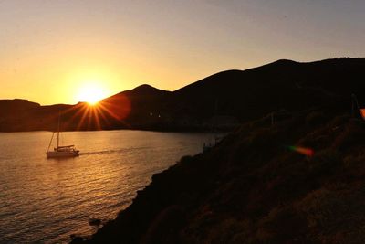 Scenic view of sunset over sea
