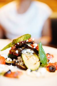 Close-up of meal served in plate