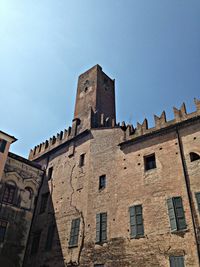 Low angle view of building against clear sky