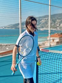 Young man playing tennis