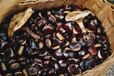 Full frame shot of coffee beans in basket