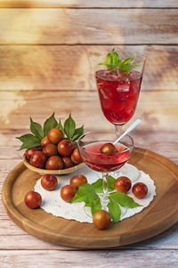 Close-up of fruits on table