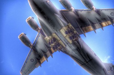 Low angle view of built structure against blue sky