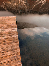 High angle view of lake