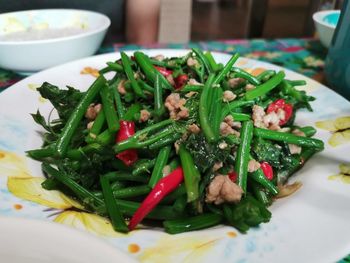 Close-up of salad served in plate