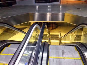 Low angle view of escalator