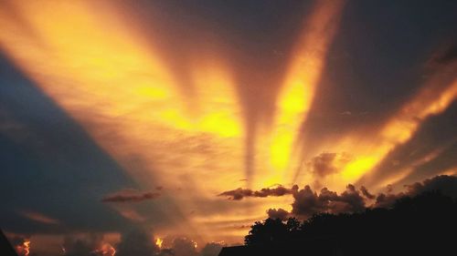 Low angle view of sky at sunset