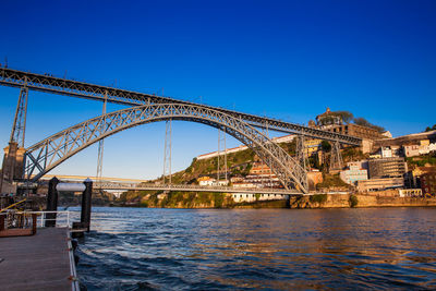 Dom luis i bridge  over the douro river between porto and vila nova de gaia in portugal