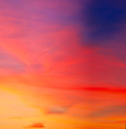 Low angle view of orange sky