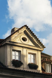 Low angle view of historic building against sky