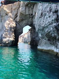 Rock formations in river