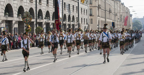 Music band at the opening parade of oktoberfest in munich