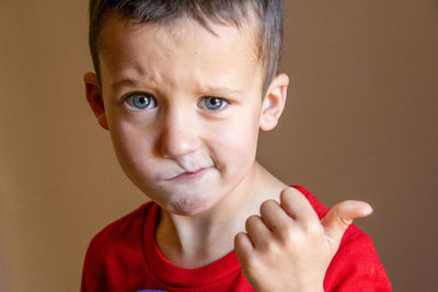 Close-up portrait of cute boy