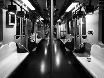 Interior of empty train